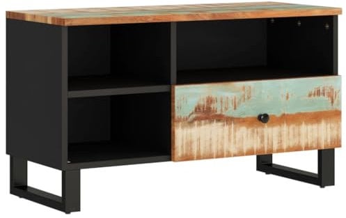 vidaXL Meuble TV 80x33x46 cm Bois de récupération et d'ingénierie, Support TV, Armoire média, Armoire HiFi, unité TV, Meuble multimédia