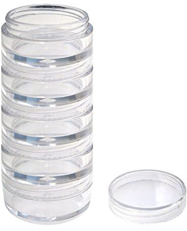 10ml Stacking Jars 5 pots in one Stack 38mm x 88mm When Complete Nail Art jar for Acrylic gems Beads Glitter Storage Pot Koi Nails UK