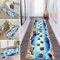 ZDYHMrj 3D Teppich Läufer Flur Küche rutschfest waschbar Teppichläufer Lang 40X80CM Braun Blau Weiß Grün Korridor Teppichmatten Kücheteppich Schlafzimmer Wohnzimmer Flurmatten Breit 40-120cm