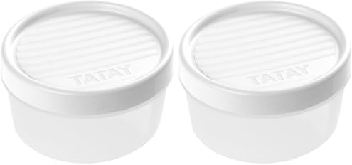 TATAY Food Storage, Airtight, 0.5L of Capacity, Screw Lid, BPA free, Suitable Microwave and Dishwasher, White. Measures: 12 x 12 x 6,6 cm (Pack of 2)