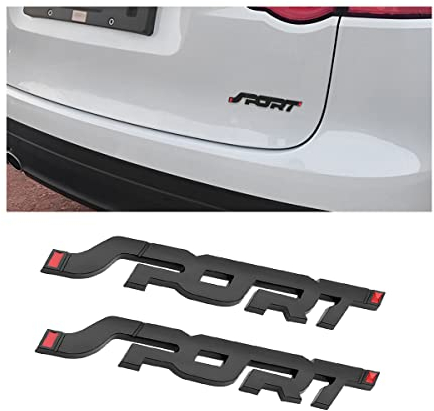 JNNJ 2 Stück 3D Emblem Badge, Sport-Emblem, Plakette Abzeichen Auto Sticker Abziehbild, Metall Motor Auto Aufkleber Emblem Abzeichen, Auto Aufkleber Tuning(Schwarz)