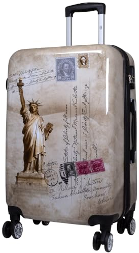 Trendyshop365 City-Koffer Hartschale mittelgroß 67 cm - Freiheitsstatue New York
