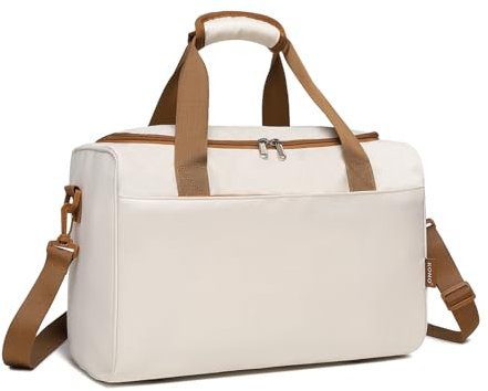 KONO Ryanair Handgepäck 40x20x25 Handgepäck Tasche für Flugzeug Reisetasche Gepäck Weekender Große Maximal Handgepäck für Herren und Damen mit Schultergurt (Beige)