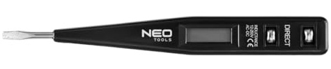 NEO TOOLS Berührungsloser Spannungsprüfer 12 bis 250 V LCD - Digitaler Stromprüfer - Schraubenzieher - Spannungsprüfer - LCD Display - Schraubenzieher - Spannungsprüfer - 3 mm Klinge