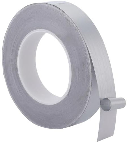 GORGECRAFT Cinta de Espejo Metalizada de 50 m X 25 mm Moldura Plateada Embellecedor de Pared Papel Pintado Autoadhesivo Cinta de Borde Etiqueta de Costura de Azulejo Tiras de Sellado de Espacios