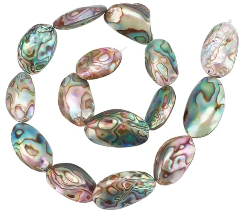 BENECREAT 1 Strang 15 Stück Abalone-Muschel-Anhänger, 38 cm Natürliche Abalone-Muschelperlen, Unregelmäßige Paua-Muschelperlen Lose Perlen Für Armband, Ohrringe, DIY Schmuck Machen