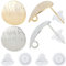 Beebeecraft 1 Scatola 20 Pezzi 2 Colori Orecchini A Bottone Piatti Rotondi Orecchini A Bottone Ovali Lisci Placcati In Oro 18K e Platino con Anello e 20 Pezzi Dadi per Orecchie per Orecchini Fai Da Te
