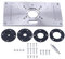 ONLISUM Piastra per fresatura superiore in alluminio, piastra per router con 4 anelli di inserto in ABS, set di inserti per fresatura superiore per lavorazione del legno ad alta precisione (235 mm x