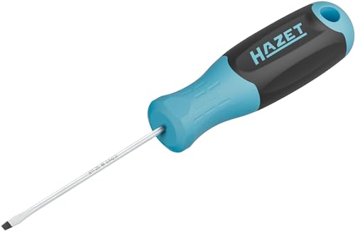 HAZET Schraubendreher 811-25, Schlitz Profil mit rutschfestem 3-Komponenten-Griff, 0.4 x 2.5 mm Schlüsselweite, Rundklinge, 160 mm Länge