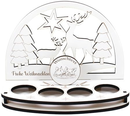 Dekolando Deko Schwibbogen Teelichthalter Schweine Köpfe Personalisiert Weihnachten Weihnachtsdekoration Adventskranz Lichterbogen Kerzenbogen Schmuckbogen Adventslicht