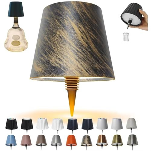 Pridola Wireless Bottle Lamp, LED Wine Bottle Lamp, RGB/3 Color Stepless Dimming Pridola Bottle Lamp, Touch Control Wireless Bottle Lampshade, Rechargeable Wine Bottle Lights for Bars Restaurants