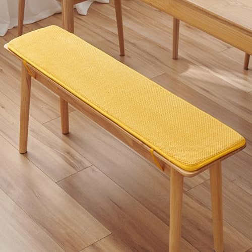 AmphaDeco Bankkissen Bankauflage Outdoor, Waschbare rutschfeste Sitzauflage Bank, Gartenbankauflage Sitzkissen Sitzpolster Bank,Gelb,30x80cm
