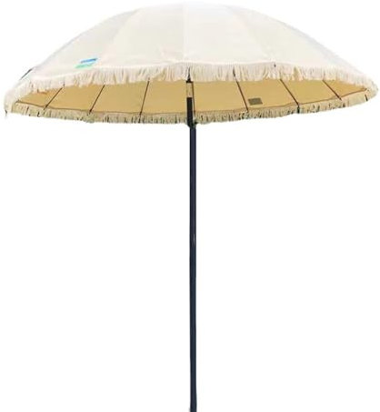 Sombrilla de playa portátil de 78.7 pulgadas con diseño de borlas, para viajes, jardín, piscina, patio, protección UV