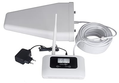 Amplificateur Réseau Mobile Nikrans LCD-130 – Répéteur GSM 900 MHz pour Maison et Bureau | Amplificateur Téléphone | Couverture 130 m²| Certifié CE RoHS | Compatible Orange, Bouygues, SFR, Free etc