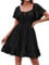GRACE KARIN Women's Vintage 1950s Wrap Dress One Shoulder Flared A-Line Dress Fashion Vacation Beach Dress Black XXL