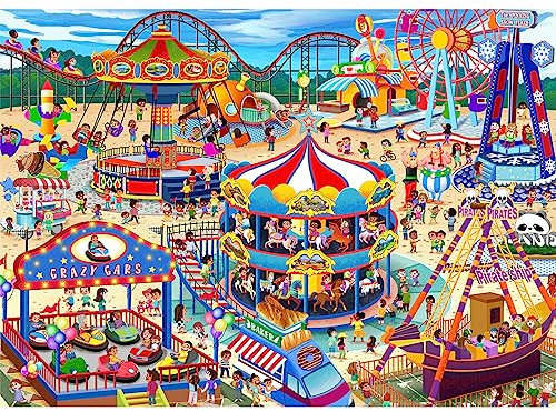 TangComplete Puzzle 1000 Teile für Erwachsene und Kinder, Impossible Game, Puzzles-Geschenk, Clevere Rätsel, Puzzles Farbenfrohes, Puzzle mit Vergnügungspark-Motiv