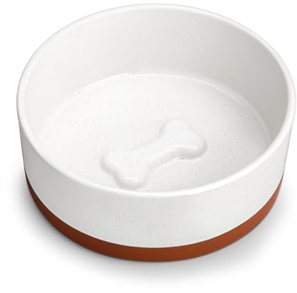 MALACASA Cuencos para perros, cuencos de cerámica para comida y agua para perros de tamaño mediano, capacidad de 3.5 tazas, cuenco para mascotas para perros medianos (M-3.5 tazas)