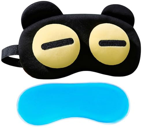 Pasdrucn Schlafmaske Für Herren Und Frauen, Pelziger Cartoon-Bär Lichtblockierende Augenmaske, Sleeping Mask Sleeping Mask, Augenklappe Schlaf Augenmaske Für Reise Gadget (Bär auf einen Blick)