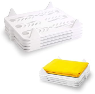 Gurlideo T Shirt Organiser, T-Shirt Clothes Closet Folder, Clothing Stackable Folding Tray Convenient for Children and Adult to Fold Clothes in Bedroom for Pants, Shorts, Shirts-10PACK