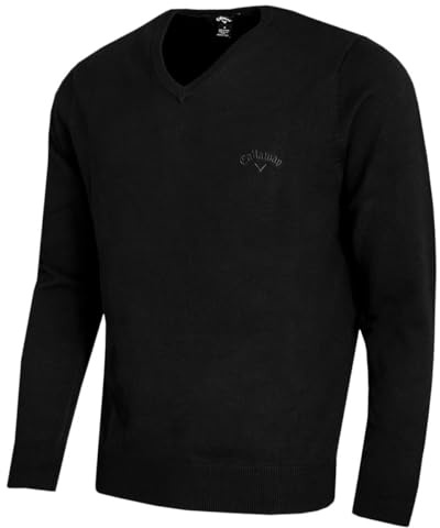 Callaway Golf Mens Ace Long Sleeve Sweater - True Black Tonal - L