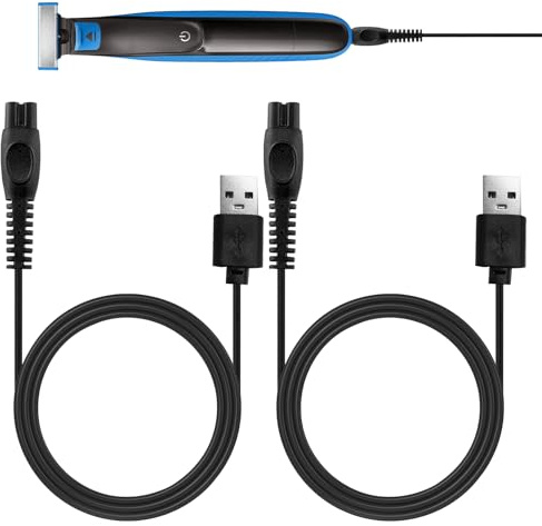 Menibeuty 2Pcs 5V Ladegerät QP2724 QP2834 USB Ladekabel für PhiIips Norelco Rasierer One Blade QP2724 QP2834 MG5910 QP4530 QP4631 MG7910 MG9510 S7887