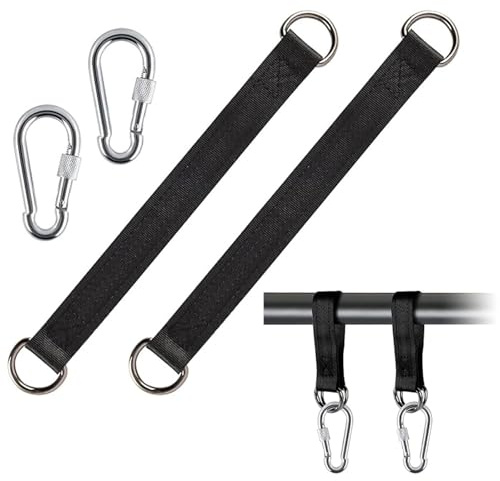 SEPWGUMD Schaukel Befestigung Set, 2 Stück, 29,5 cm Gurte mit D-Ringen | Für Bäume und Balken, Mit Karabinern, Tragkraft 200 kg, Wetterfest, Für Garten und Balkon