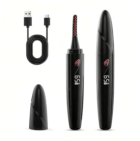 Beheizbare Wimpernzange, Elektrische Wimpernzange mit 4 Temperaturmodi, Wimpern Curler Beheizt USB C Aufladung, intelligente automatische Abschaltung,Wimpernformer Beheizbar für Alle Wimpern