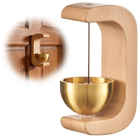 1 Pc Entrance Chime, Wooden Entrance Chime Wooden Door Bell, Magnetic Wooden Doorbell With Brass Bell Wall Hanging for Home, Office and Shops. Etc.