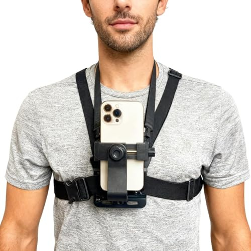 HAOWYYUU Handy Brusthalterung, Handyhalterung Brust Verstellbarer, Brustgurt Handy für GoPro, SUPTig, Action Kameras