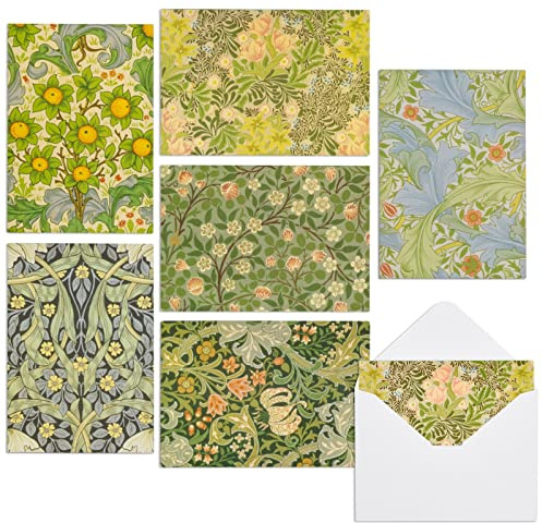 The Gifted Stationar William Morris Grußkarten, 6 verschiedene Designs, 36 Karten und Umschläge.