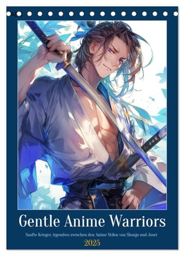 Gentle Anime Warriors (Tischkalender 2025 DIN A5 hoch), CALVENDO Monatskalender: Anime-Ästhetik trifft auf spirituelle männliche Stärke (CALVENDO Menschen)