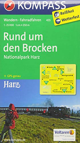 Rund um den Brocken - Nationalpark Harz 1 : 25 000: Wanderkarte mit Radrouten. GPS-genau. 1:25000 (KOMPASS Wanderkarte, Band 455)