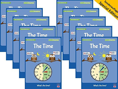 10x mindmemo Lernfolder - TIME - What's the time? - Die Uhrzeit auf Englisch lernen - Lernübersicht - Sonderauflage im Klassensatz - 10er Set