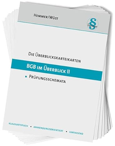 33100 - ÜK BGB im Überblick (Teil II): Prüfungsschemata (Karteikarten - Zivilrecht)