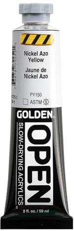 GOLDEN OPEN Slow-Drying Acrylics, Nickel Azo Yellow, 2 fl. oz. Tube