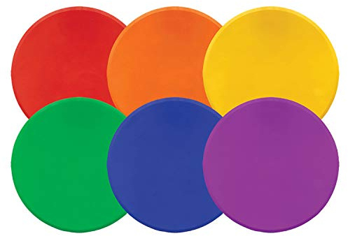 Champion Sports XLMSPSET Poly Spot Markers for Sports, Activities, and Social Distancing - 12-inch, Set of 6 - Multicolor