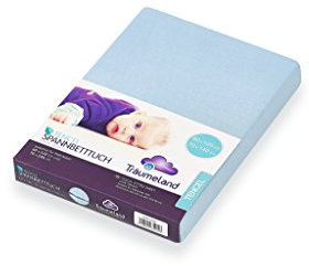 Träumeland Spannbetttuch Tencel, hellblau, 60 x 120 + 70 x 140 cm