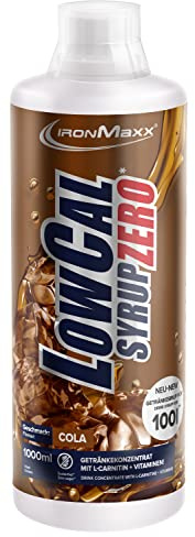IronMaxx LowCal Syrup Zero - Cola 1000ml | zuckerfreies Getränkesirup 1:100 ergibt 100l Getränkemischung | Getränkekonzentrat mit 22mg L-Carnitin und 19mg Magnesium pro Portion