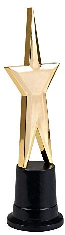 Boland 44165 - Stern Award, ca. 22 cm, gold, für Karneval, Mottoparty oder als Pokal