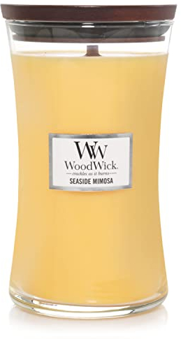 Woodwick Large Hourglass Scented Candle | Seaside Mimosa | with Crackling Wick | Up to 130 Hours Burn Time
