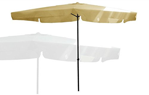 OMBRELLONE Giardino 2X3 MT con CARRUCOLA PALO Centrale 6 Stecche in Tessuto Ecru' Accessori Giardino