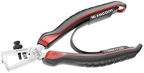 FACOM Pince à Dénuder avec Coupe Fil de 0,5 à 6 mm - Matériau Alliage d'Acier au Carbone - Manche Ergonomique Bi-Matière 194A.17CPE