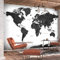 decomonkey Fototapete Weltkarte 300x210 cm Design Tapete Fototapeten Vlies Tapeten Vliestapete Wandtapete moderne Wand Landkarte Kontinent schwarz weiß