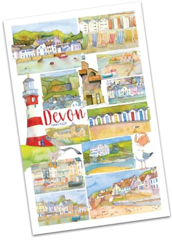 Emma Ball, Devon Tea Towel, Kitchen Accessories, Travel, Gift