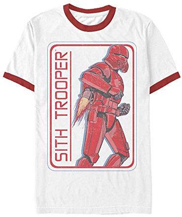 STAR WARS Unisex-Erwachsene Retro Sith Trooper T-Shirt, Weiß/Rot, XX-Large
