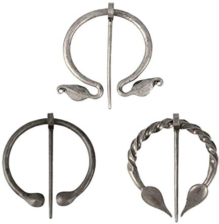 Broche viking nordique médiévale vintage pour femme - Fermoir en alliage de zinc celtique - Bijou viking argenté vieilli, Métal