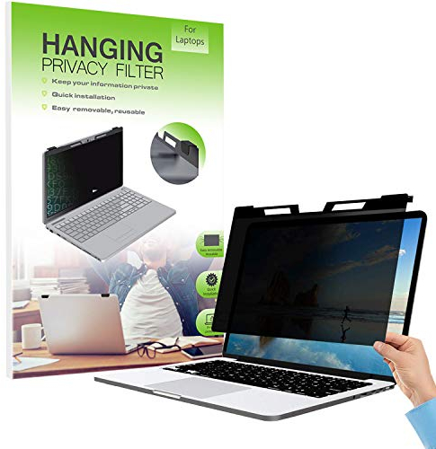 FiiMoo Hanging 13.3 Pouces Filtre écran de Confidentialité, Privacy Filter Compatible avec Ordinateur Portable 13.3/ MacBook Pro 13.3 / Air 13.3 - Laptop Frame Hanging Type Amovible (304 x 190 mm)