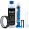 milKit Tubeless Conversion Kit - Umrüst Set inkl. patentiertem Tubeless Zubehör - geeignet für MTB und Rennrad - Tubeless Repair Kit zum Umrüsten oder Montieren (21 mm Felgenband)