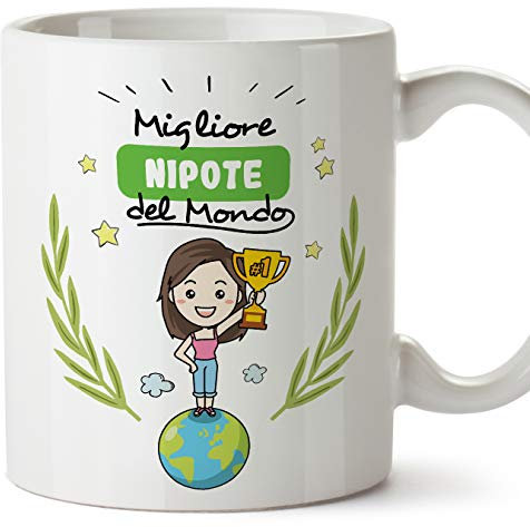 Mugffins Tazza Nipote -Famiglia Mondo -Idee Regali Divertenti e Originali -Tazze di caffè eTè -