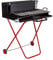 Dmora - Barbecue a legna su ruote, Made in Italy, colore Nero e rosso, cm 74 x 55 x h95